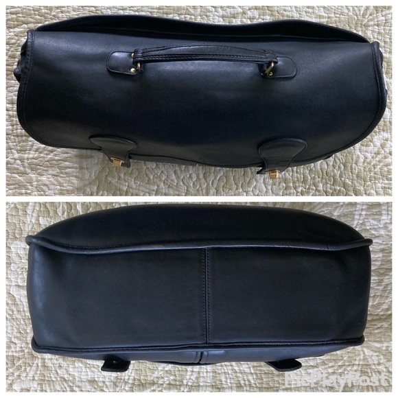 RARE Vintage 80’s Collector Condition Coach Courier Bag # 9800 in Black Leather. - Picture 10 of 16